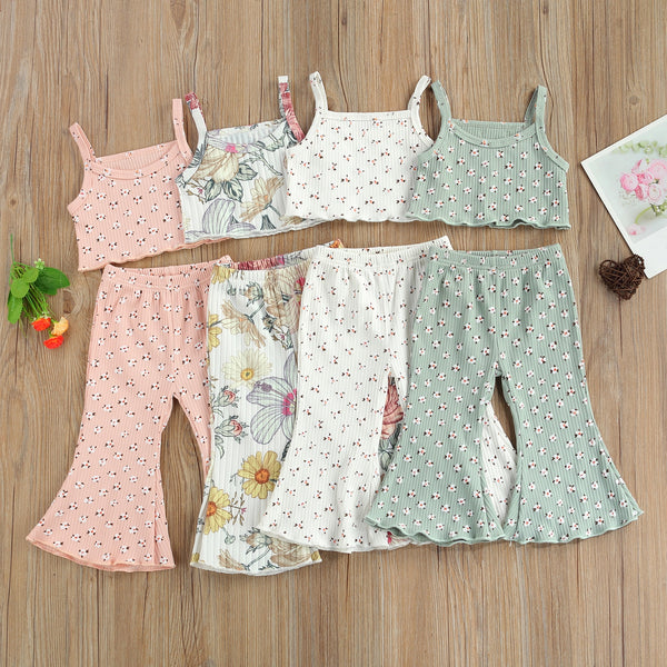 2Pcs Cute Summer Toddler Infant Floral Outfits